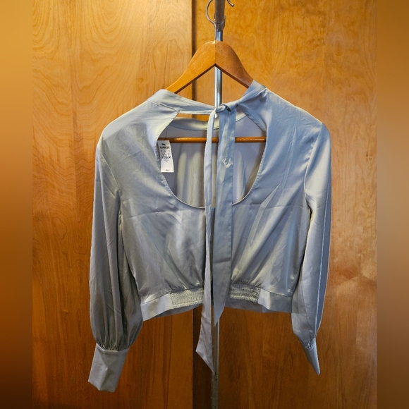 Express light sage green blouse with peephole back! - Picture 8 of 12